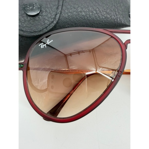 NEW Ray-Ban RB4211 Light Aviator Sunglasses Matte Bordeaux Red Gold 6122/13 56mm main image 7